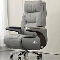 Mobilier de bureau ergonomique à dossier haut et confortable Support lombaire en cuir PU Chaise de bureau de direction pivotante avec repose-pieds