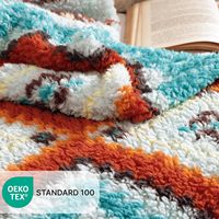 Plaid en sherpa bohème, couverture en polaire sherpa pour toutes les saisons, couverture aztèque du sud-ouest