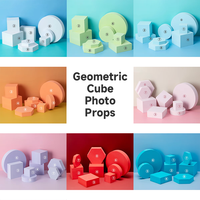 8 buah properti foto kubus geometris Set latar belakang foto fotografi untuk perhiasan makanan minuman kosmetik alat peraga riasan