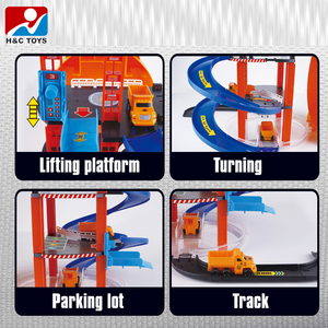 Parc de stationnement simulé pour véhicules d'ingénierie avec plateforme élévatrice, conception de piste <span class=keywords><strong>spirale</strong></span>, jouet de piste pour enfants - Product Image 3