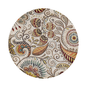 Tapis Rond Rétro à Motif Médaillon, Tapis de Sol Vintage Chic pour Salon et Chambre, Antidérapant, Nettoyage Facile, Lavable à l'Eau - Product Image 4