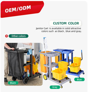 Carrito de Limpieza Multifuncional Goodman, Resistente, Ecológico, de Plástico, con 4 Ruedas, para Uso Comercial en Hoteles, con Capacidad de 100 kg - Product Image 6