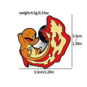 Металлический значок-брошь с дизайном Покемонов в стиле аниме, односторонний, с черным никелевым покрытием, цифровая печать, литье - Product Image 3