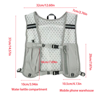 Gilet de course réfléchissant avec logo personnalisé, respirant, imperméable, porte-téléphone et porte-bouteille d'eau pour le cyclisme nocturne et le jogging