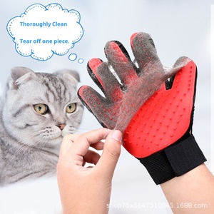 Guantes para perros de silicona enrollada, ecológicos, impermeables, peine flotante para el pelo, cepillo de aseo, baño, masaje, limpieza almacenada - Product Image 1