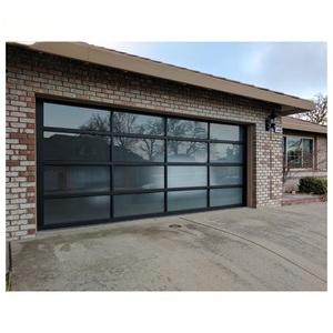 <span class=keywords><strong>Porte</strong></span> <span class=keywords><strong>de</strong></span> <span class=keywords><strong>Garage</strong></span> 10x9 verre sans cadre en Aluminium coupe-vent <span class=keywords><strong>de</strong></span> luxe en Aluminium Design graphique moderne en alliage d'aluminium taille personnalisée - Product Image 2