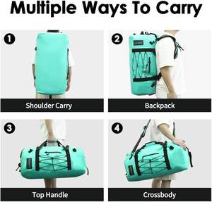 Échantillon gratuit, logo personnalisé, sac de voyage en PVC 500D, fermeture éclair, pliable, 30L 40L, sac de sport en bâche, imperméable, sec, pour la salle de sport, les voyages - Product Image 6