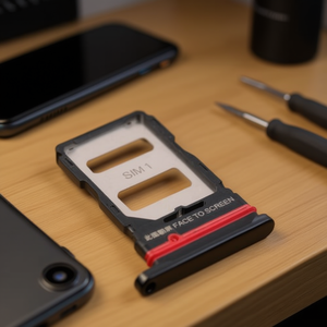 Vassoio porta SIM Dual Cut nero di ricambio per Xiaomi Mi11T, inserto da schermo a schermo - Product Image 3