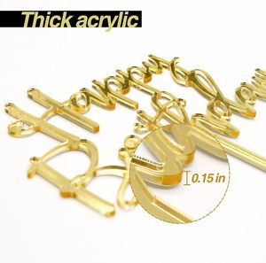 Decorazione per Torta di <span class=keywords><strong>Compleanno</strong></span> in Acrilico Dorato a Specchio, Elegante e Versatile Ornamento per Feste e Ricordo per Celebrazioni Familiari - Product Image 6
