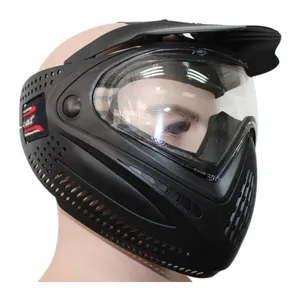 Paintball CA Game Full Face Paintball Mask With Anti Fog Double Thermal Lens - Black