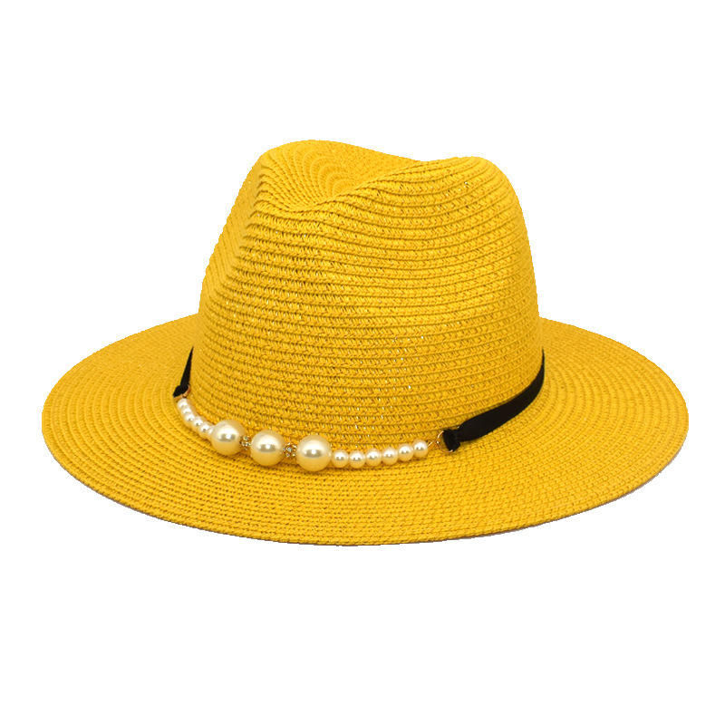Wholesale Women's Wide Brim Fedora Straw Hat Sun Protection Caps
