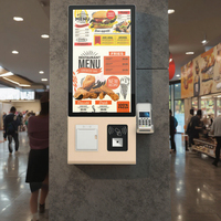 LIEN 21.5/24/27/32 Inch Layar Sentuh POS Restoran Kios Swalayan Printer TFT LCD Pemasangan Dinding Multi-OS Periklanan