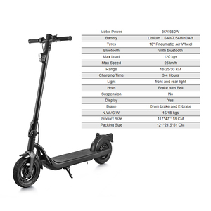 Almacén DE LA UE <span class=keywords><strong>Black</strong></span> <span class=keywords><strong>Friday</strong></span> Scooter eléctrico para adultos Rueda de aire de 10 pulgadas 36V 350W E-scooter eléctrico de doble freno para niños y adultos - Product Image 6