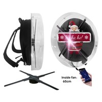 Sac à dos publicitaire avec ventilateur holographique 3D, machine holographique de 65 cm, écran LED, télécommande par application pour intérieur/extérieur