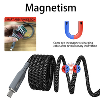 Nouveau Design Nylon Tressé Magnétique Type-c Câble Usb Pliez Et Organiser Pour Iphone 15 Ipad Pro Mac