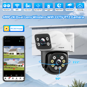 Caméra IP PTZ sans fil intelligente Hongnaer 4MP 2K à double objectif 360°, surveillance domestique, moniteur WiFi, CCTV, sécurité, réseau, caméra extérieure - Product Image 2