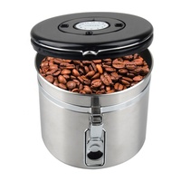 Pot de conservation alimentaire en acier inoxydable pour la cuisine, boîte de rangement pour céréales, 1400 ml, boîte hermétique pour grains de café