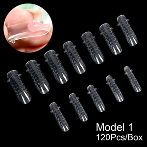 120 faux ongles en ABS à construction rapide, style français, demi-couverture, réutilisables, transparents, légers et robustes pour extension de gel - Product Image 2