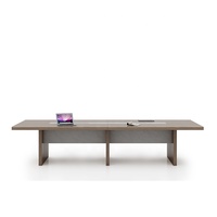 Table de conférence de bureau extensible en bois massif de couleur noyer, style moderne minimaliste, très vendue, table d'ordinateur pour PDG