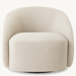 Fauteuil de loisirs en lin de style américain Rhoohill RH, mobilier de salon, canapé simple, fauteuil de chambre à coucher, fauteuil pivotant moderne - Product Image 4