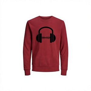 <b>Men</b> Casual Wear Dress Burgundy Long Sleeves <b>Sweatshirts</b> With Embroidered logo - Product Image 1