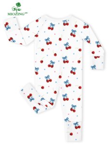 Miozing Unabhängigkeitstag Individuell Bedruckte Bambusfaser Umweltfreundliche Ganzjahres-Babystrampler Weiche Schlafkleidung Großhandel Babykleidung - Product Image 3
