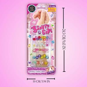 Chica de moda artesanía juguetes con cuentas con <span class=keywords><strong>perfil</strong></span> de crayón Diy diversión belleza vestir joyería conjunto encanto pulsera hacer Kit cuerda de mano - Product Image 4