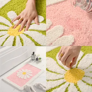 Top Luxus Bad Teppiche und Matten zum Verkauf Lange Bade matten Kunden spezifische Farbe rutsch feste Chrysantheme Dusche Bade matten