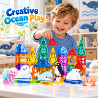 Blocs de construction magnétiques, mini tuiles de 3,75 cm, ensemble en boîte métallique, jouets éducatifs de construction magnétiques pour enfants d'âge préscolaire, tout-petits, cadeau pour enfants