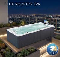 Piscine à contre-courant professionnelle sans fin 4800 mm H-5506 9,5 kW haute puissance avec LED et audio pour exercice, spa de nage moderne pour hôtels et villas