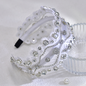 YouLaPan – bandeaux luxueux en <span class=keywords><strong>dentelle</strong></span> et strass, accessoires de <span class=keywords><strong>cheveux</strong></span> élégants pour femmes, pour dîners et mariages, YXA218 - Product Image 2