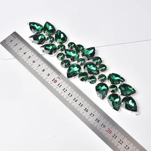 Applique de strass en cristal brillant effet diamant, patchs en cristal AB taille Marquise, base argentée, <span class=keywords><strong>à</strong></span> coudre sur l'épaule, pour ceinture de mariée - Product Image 4