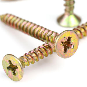 Vite per truciolare Phillips a testa piatta in zinco giallo in acciaio al carbonio - Product Image 3