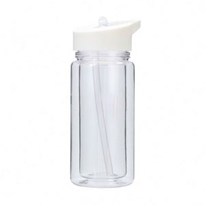 Bouteille d'eau sportive transparente en plastique de 10 oz avec paille et poignée, motif spatial, gobelet écologique pour enfants - Product Image 2