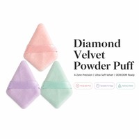 Houppette en microfibre floquée JLY pour fond de teint et poudre libre, ultra douce, avec applicateur de maquillage
