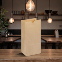 Sac en papier kraft brun personnalisé avec logo, écologique, recyclable, résistant à l'humidité, pour la vente au détail, les plats à emporter, le pain, sac en papier SOS