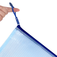Sac de rangement pour documents en maille PVC réutilisable de haute qualité, format A4, avec fermeture éclair, pochette pour classeur