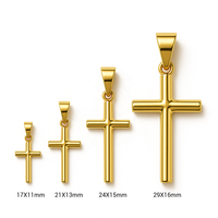 Pendentif Croix Religieuse Catholique en Or Jaune 14K pour Femmes, Hommes et Enfants - Bijoux Fins Classiques Minimalistes