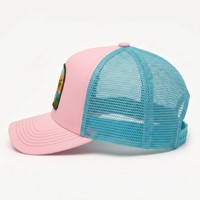 Casquette de sport en maille à 5 panneaux de haute qualité en gros, logo brodé personnalisé, patch en velours côtelé, casquette de camionneur, hiver, extérieur