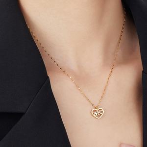Collares con Colgante de Corazón Modernos 2026, Joyería Minimalista Hipoalergénica de Acero Inoxidable 316L con Baño de Oro PVD de 18k para Mujer - Product Image 4