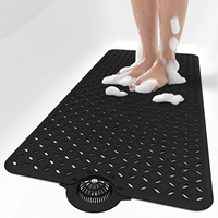 Tapis de bain antidérapant OTHWAY pour baignoire, grand tapis de douche avec trous de drainage pour attraper les cheveux, lavable en machine