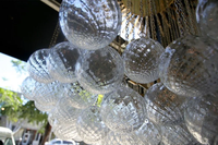Lustre LED de luxe en laiton de style américain avec verre texturé pour villa, hall d'hôtel, éclairage intérieur