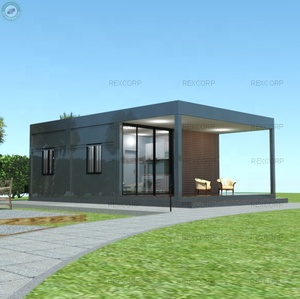 Casa contenedor plegable Simple <span class=keywords><strong>de</strong></span> 54m2, 2 habitaciones, con Patio frontal, contenedor preconstruido, casa en venta - Product Image 2