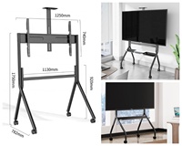 Chariot de télévision à roulettes en acier Chariots de télévision mobiles avec étagères Support de télévision portable pour la maison ou le bureau