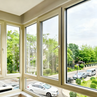 Ventanas Modernas de Triple Vidrio Abatibles, Insonorizadas, con Marco de Aleación de Aluminio Térmico, Barra de Seguridad, para Cocina, Villa, Hotel, Apartamento