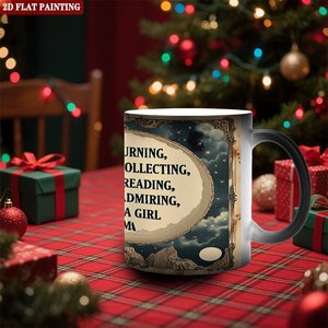 Mug en céramique noir givré 11oz, tasse à changement de couleur thermique, vierge, pour café et thé - Product Image 2