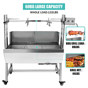 Gran exterior de acero inoxidable cerdo Cordero <span class=keywords><strong>carbón</strong></span> giratorio <span class=keywords><strong>Industrial</strong></span> hogar barbacoa parrilla <span class=keywords><strong>asador</strong></span> Spit tostador para barbacoa - Product Image 3