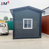 JJM Mini-maison conteneur préfabriquée avec toit en triangle, kit villa modulaire avec panneau sandwich, design plat