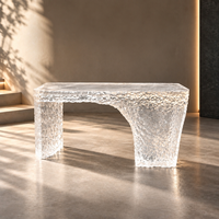 Comptoir de bar moderne en résine transparente, table haute en résine époxy, mobilier lumineux pour club, villa, hôtel