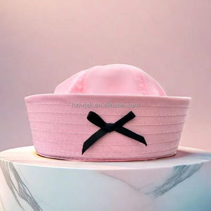 Lolita Cosplay JK Cosplay Costume Accessoires Rose Bleu Blanc Noir Sailor Cap Chapeau avec Arc - Product Image 2